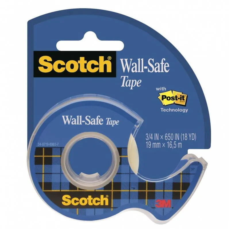 3M-Scotch Dispenser cu banda adeziva invizibila, pt. perete, nu lasa urme, 19mm x 16.5m, 3M - SCOTCH WallSafe