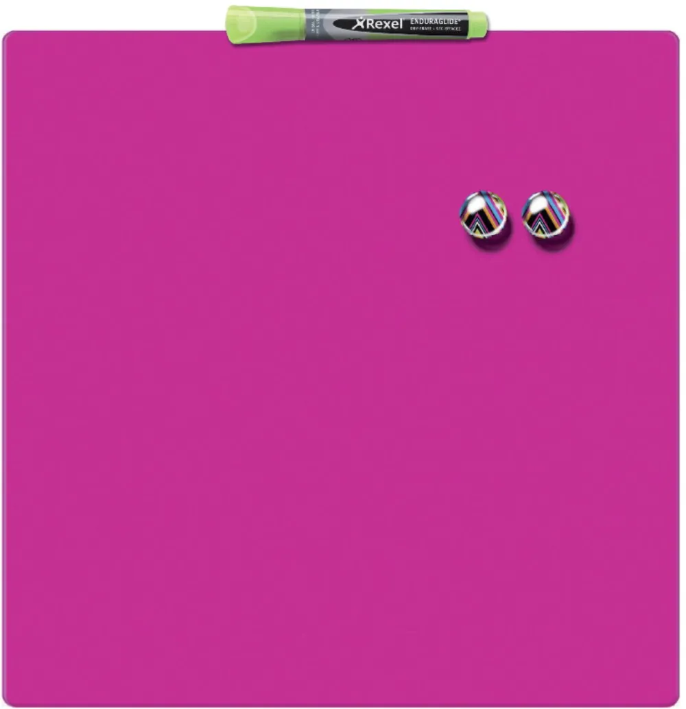 Nobo Tabla NOBO patrata, plastic, 36x36 cm, magnetica, include marker si magneti, roz