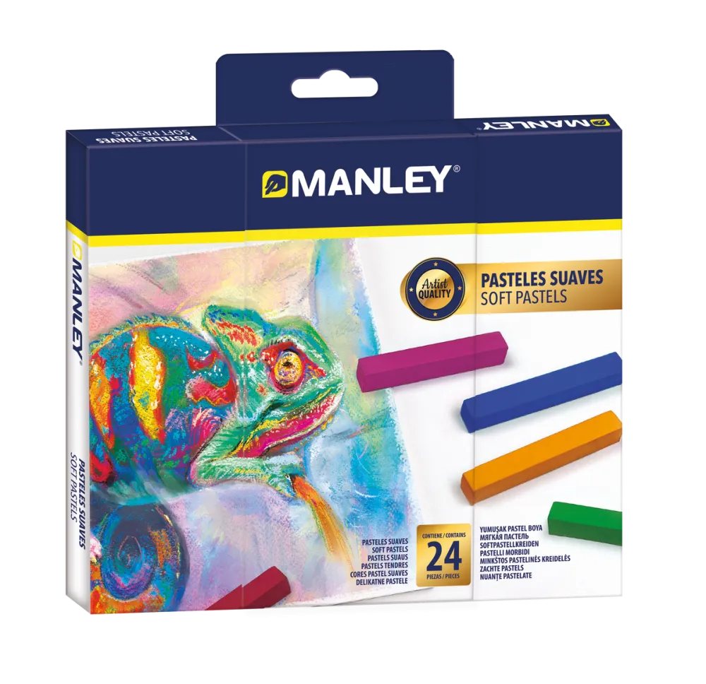 Manley Set creta pastelata-Manley, culori variate-24 buc/cutie
