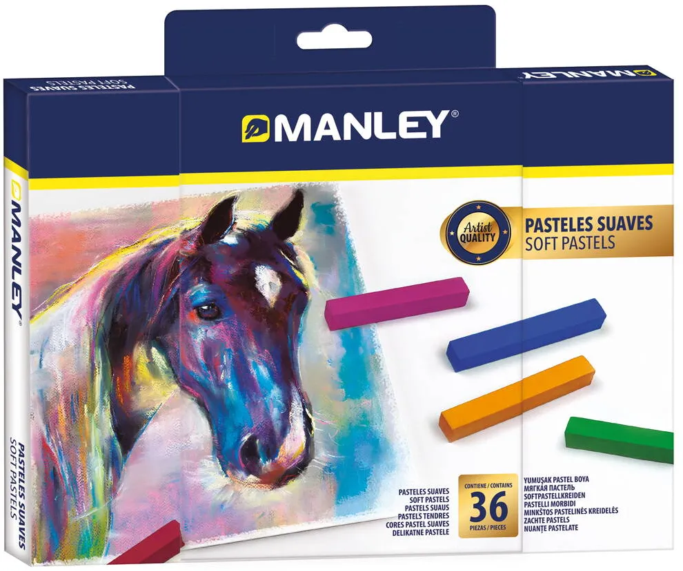 Manley Set creta pastelata-Manley, culori variate-36 buc/cutie