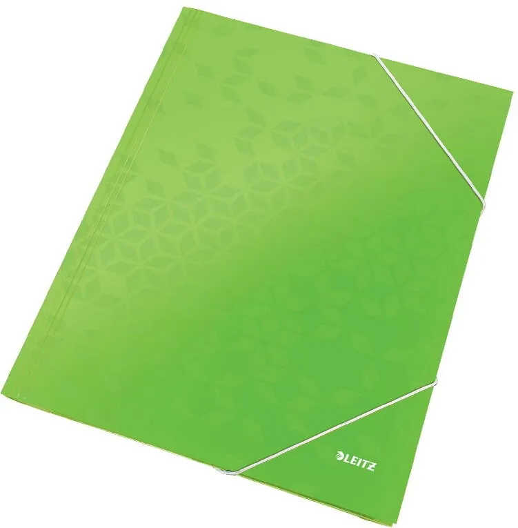 Leitz Mapa cu elastic LEITZ WOW, carton laminat, FSC, A4, 250 coli, verde