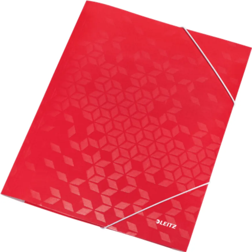 Leitz Mapa cu elastic LEITZ WOW, carton laminat, FSC, A4, 250 coli, rosu
