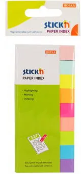 Hopax Stick index hartie color 50 x 12 mm, 9 x 50 file/set, Stick"n - 9 culori neon