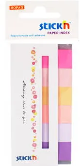 Hopax Stick index hartie color 45 x 15 mm, 6 x 30 file/set, Stick"n - 6 culori neon si pastel