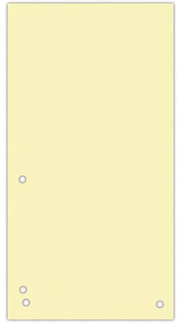 DONAU Separatoare carton pentru biblioraft, 190 g/mp, 105 x 235mm, 100/set, DONAU Duo - galben