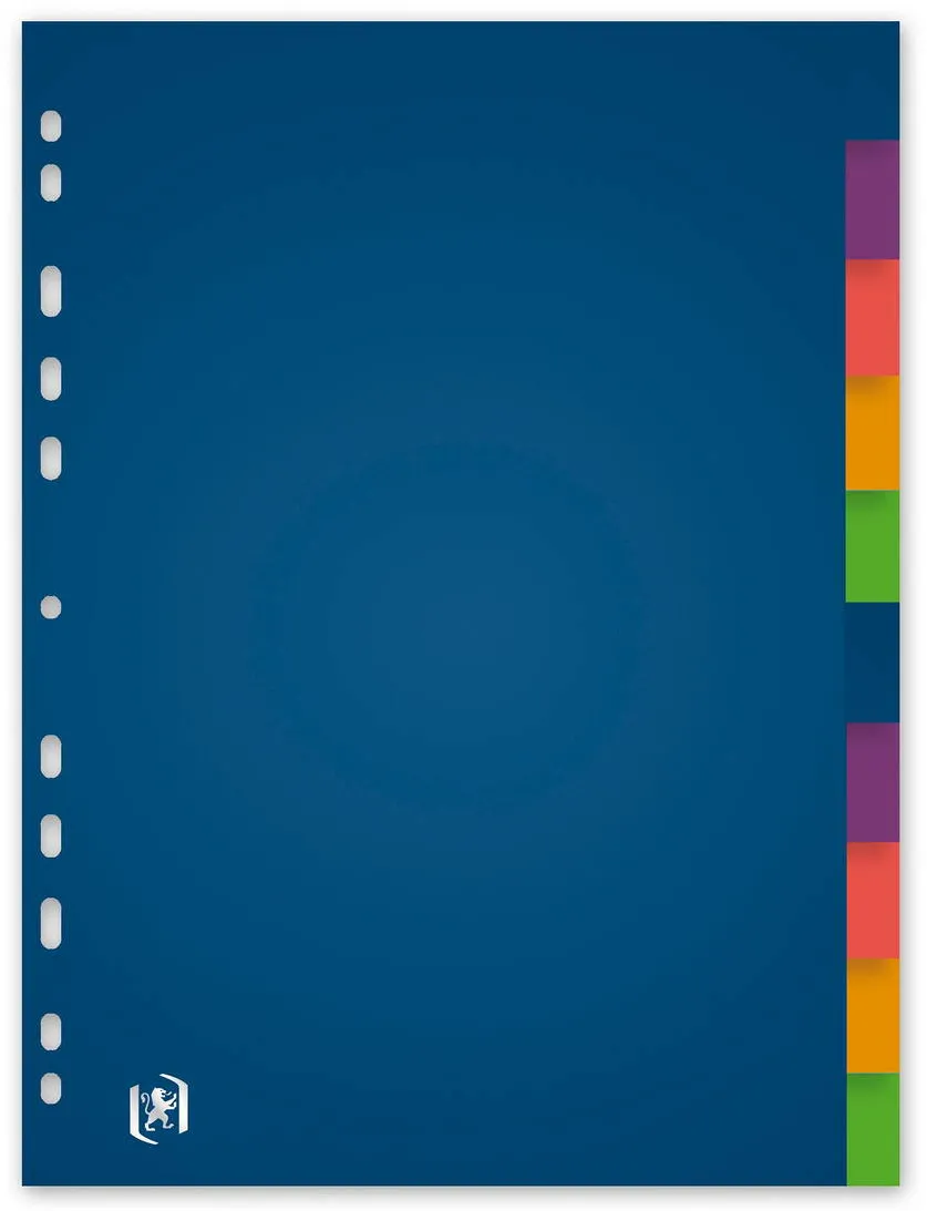Oxford Separatoare plastic color, A4, 120 microni, 10 culori/set, OXFORD