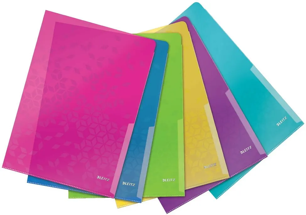 Leitz Mapa protectie LEITZ WOW, deschidere L, PP, A4, 40 coli, 6 buc/ set, diverse culori