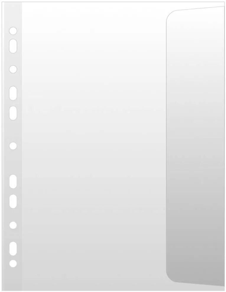 DONAU Folie protectie documente A4, cu clapa laterala, 100 microni, 10/set, DONAU - transparent