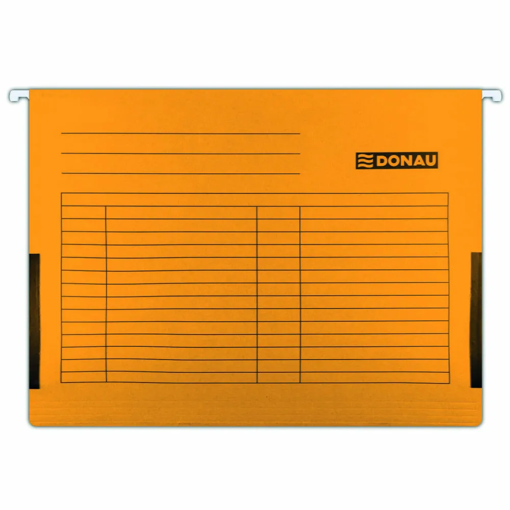 DONAU Dosar suspendabil cu burduf si eticheta, bagheta metalica, 5 buc/set, DONAU - orange
