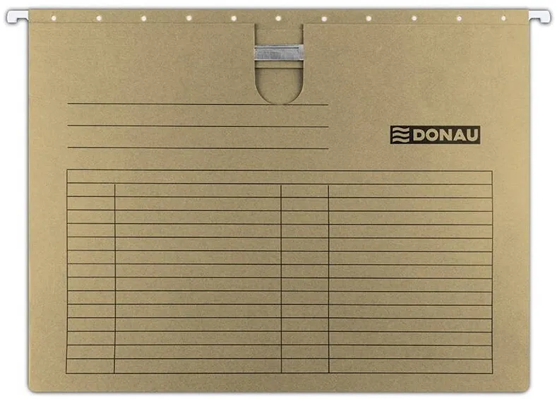 DONAU Dosar suspendabil cu sina, carton 230g/mp, bagheta metalica, 5 buc/set, DONAU - maro