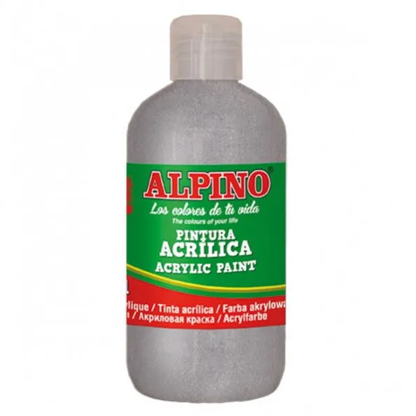 Alpino Vopsea acrilica, rezistenta la apa, 250ml, ALPINO - argintiu metalizat