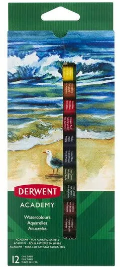 DERWENT Acuarele DERWENT Academy, 12 ml, 12buc/set, diverse culori