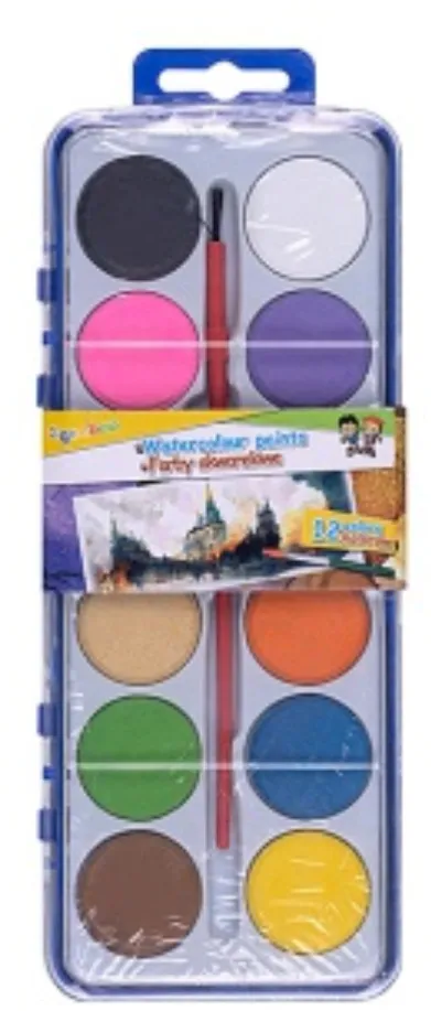 GIMBOO Acuarele 12 culori/set + 1 pensula gratis, GIMBOO