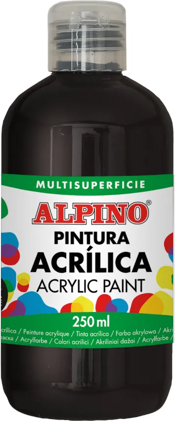 Alpino Vopsea acrilica, 250ml, Alpino - negru