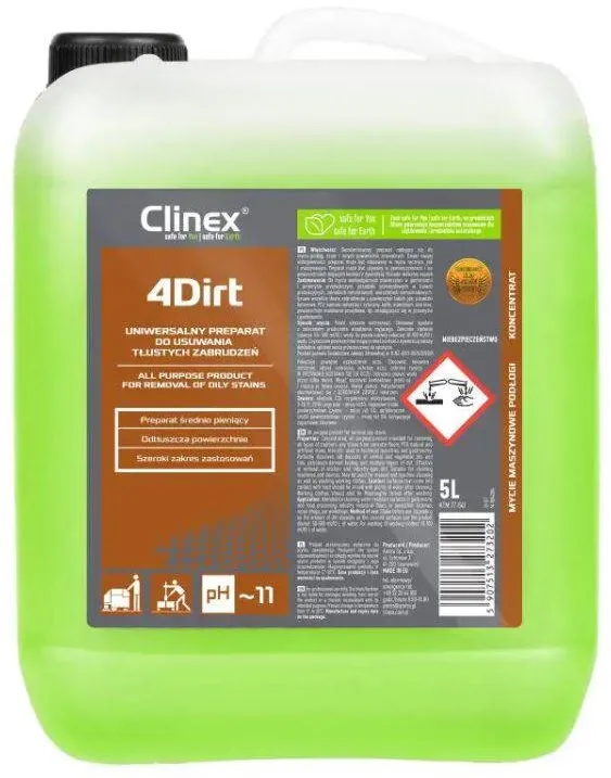 Clinex 4Dirt, 5 litri, detergent concentrat, universal, pt. degresare si curatare suprafete murdare