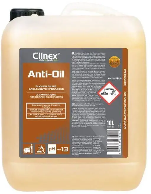 Clinex Anti-Oil, 10 litri, detergent pentru suprafete imbibate in ulei