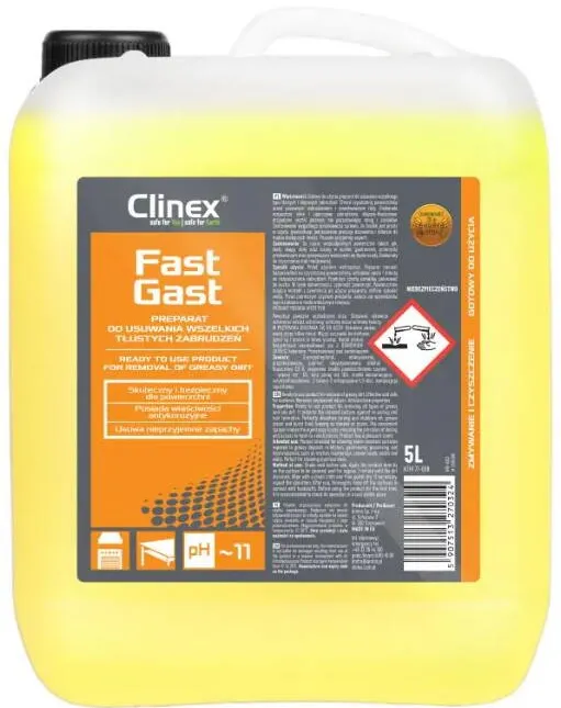 Clinex FastGast, 5 litri, solutie degresare suprafete murdare de grasime dificila