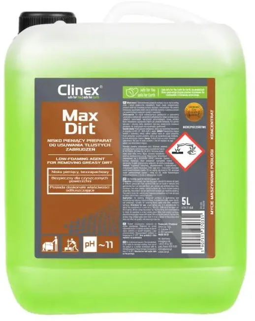 Clinex MaxDirt, 5 litri, solutie fara spuma, pentru suprafete murdare de grasime