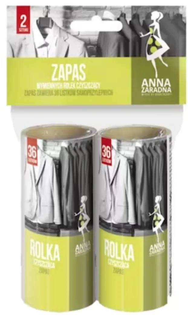 Anna Zaradna Rezerva rola adeziva pentru scame, par si praf, 36 buc/rola, 2 role/set, Anna Zaradna - alba