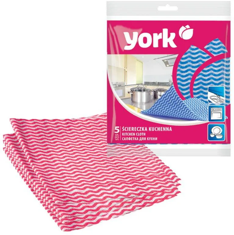 York Lavete universale, 35 x 35cm, super absorbante, nu lasa scame, 5 buc/set, YORK