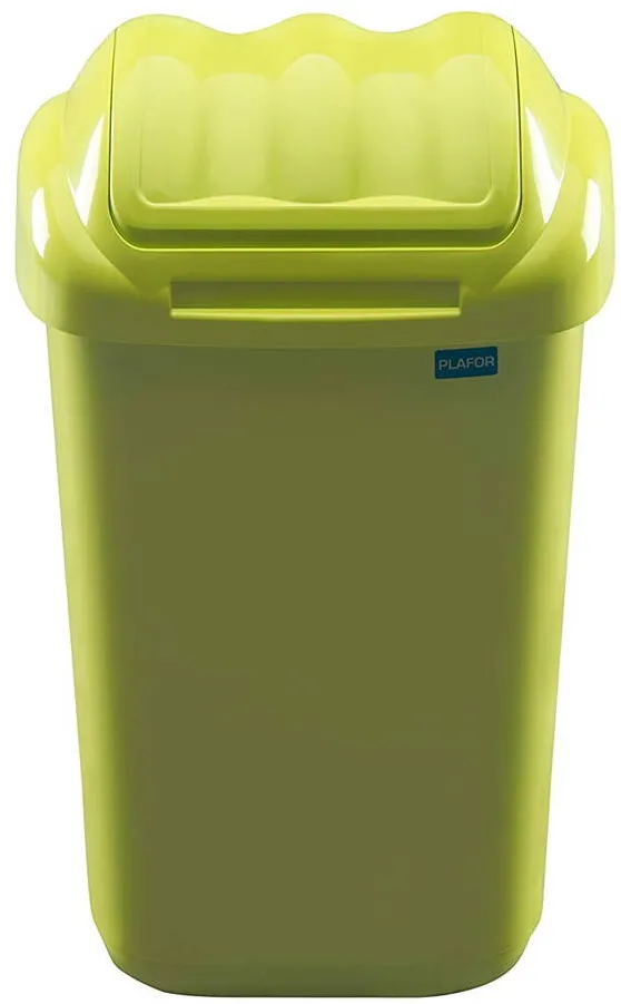 Plafor Cos plastic cu capac batant, pentru reciclare selectiva, capacitate 50l, PLAFOR Fala - verde