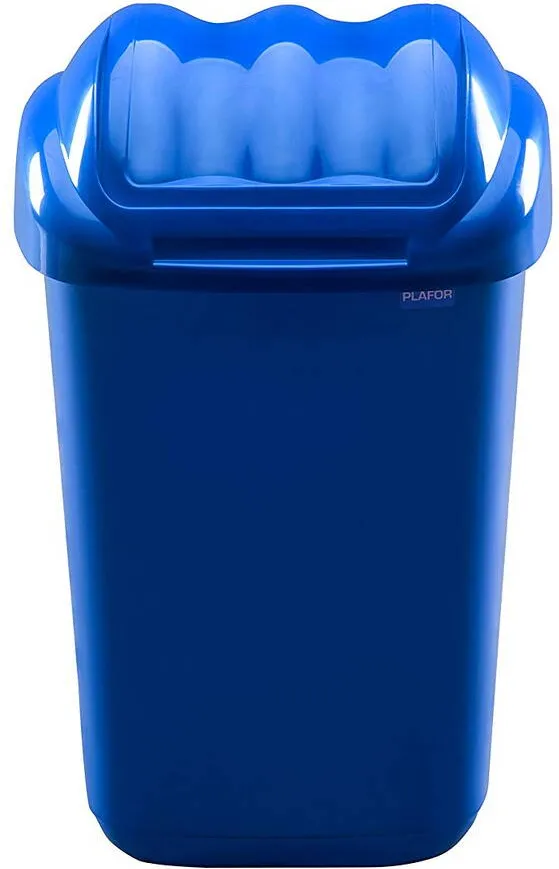 Plafor Cos plastic cu capac batant, pentru reciclare selectiva, capacitate 50l, PLAFOR Fala - albastru