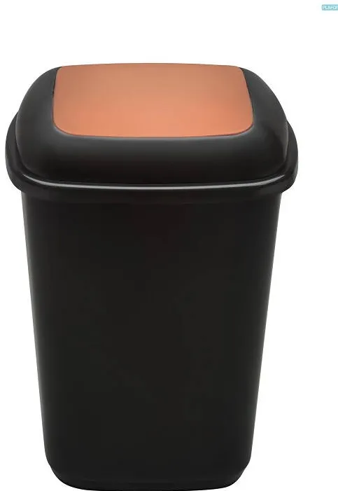 Plafor Cos plastic reciclare selectiva, capacitate 28l, PLAFOR Quatro - negru cu capac maro - bio