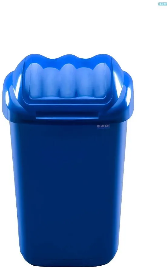 Plafor Cos plastic cu capac batant, pentru reciclare selectiva, capacitate 30l, PLAFOR Fala - albastru