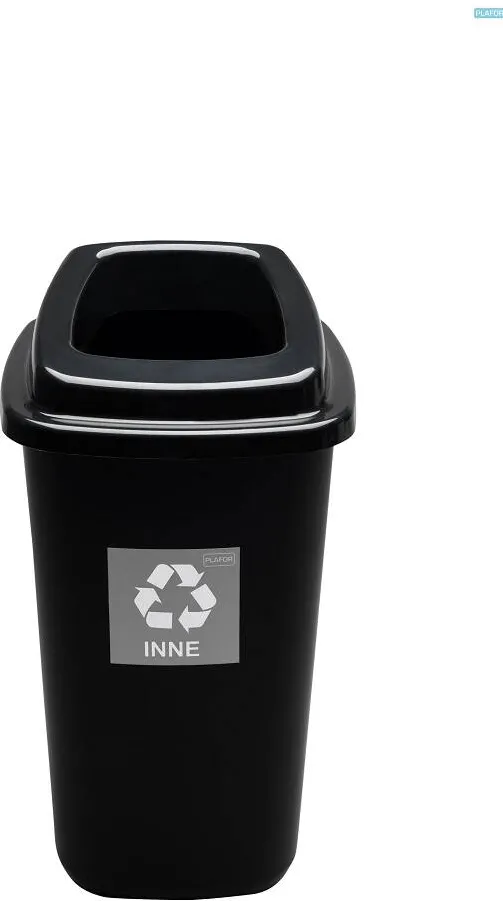 Plafor Cos plastic reciclare selectiva, capacitate 45l, PLAFOR Sort - negru cu capac negru - altele