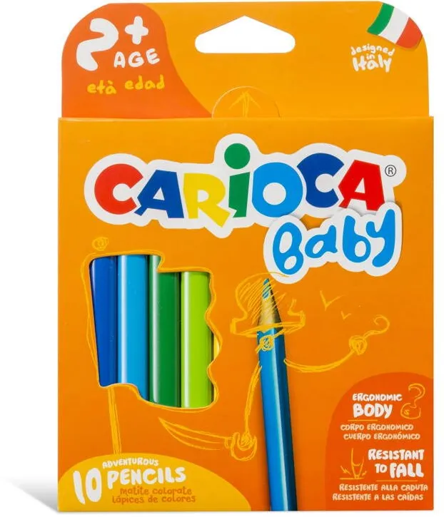 Carioca Creioane colorate CARIOCA Baby 2+, triunghiulare, 10 culori/cutie