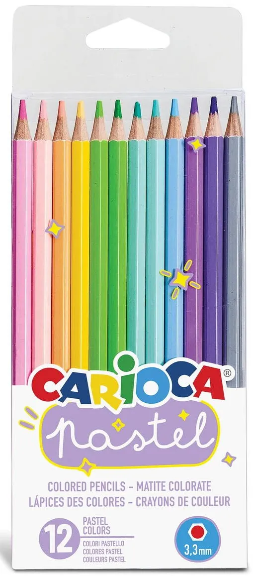 Carioca Creioane colorate CARIOCA Pastel, hexagonale, 12 culori/set