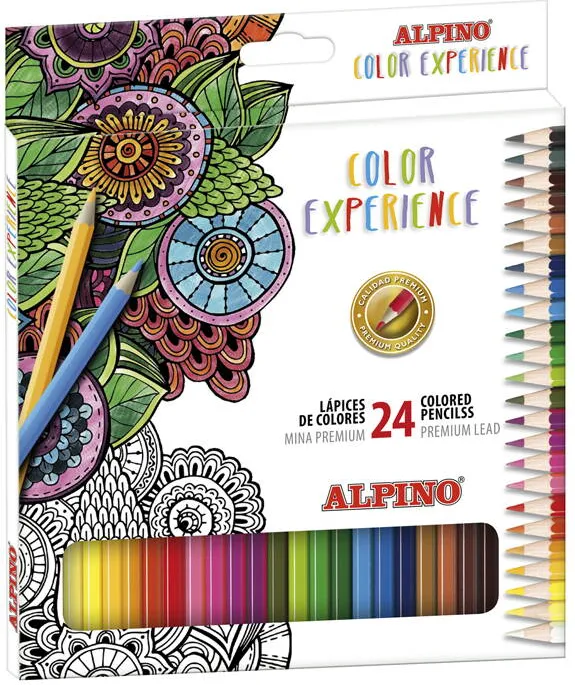 Alpino Creioane colorate, cutie carton, 24 culori/set, ALPINO Color Experience - Premium