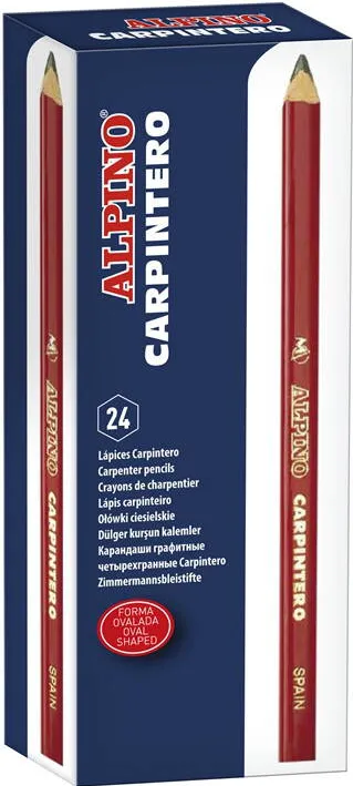 Alpino Creion grafit pentru scriere pe lemn (tamplarie), forma ovala, ALPINO Carpenter
