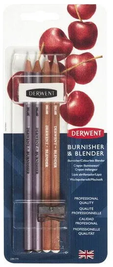 DERWENT Creion DERWENT Professional, pt. amestec si finisaj, 2 buc/set, ascutitoare si radiera incluse, alb
