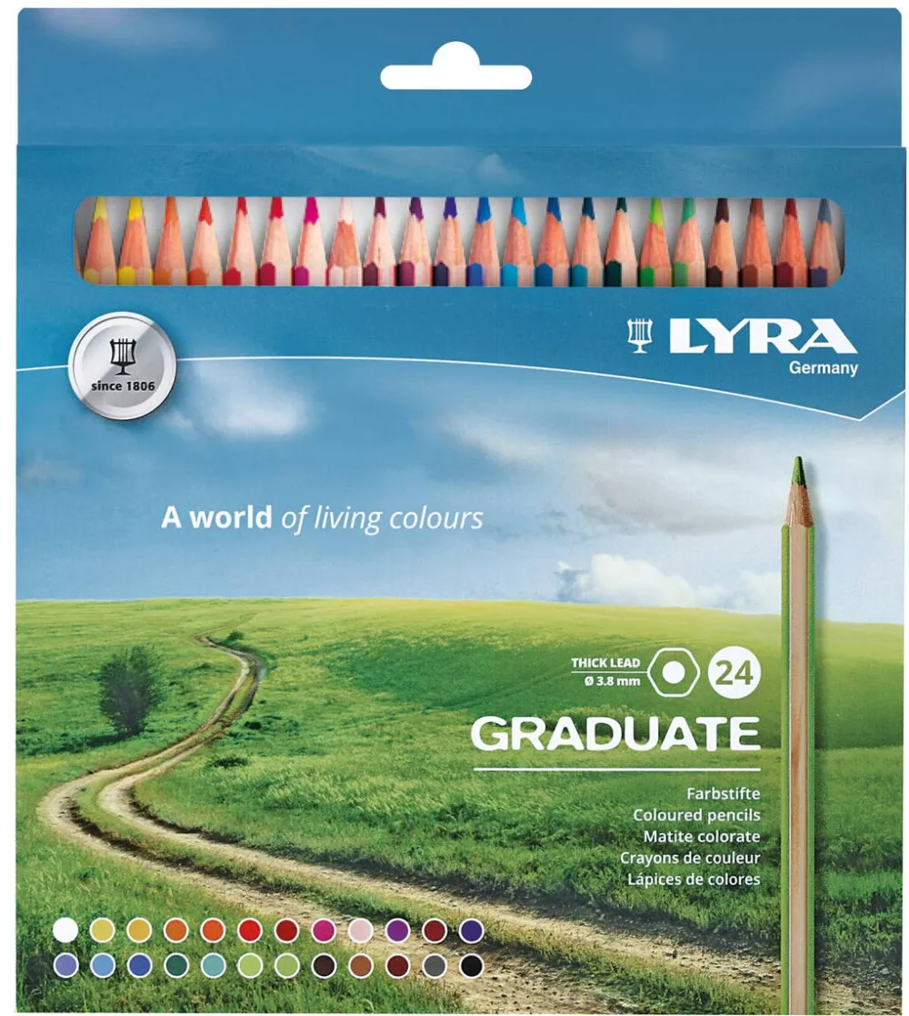LYRA Creioane colorate LYRA Graduate Graphite, 24 culori/cutie