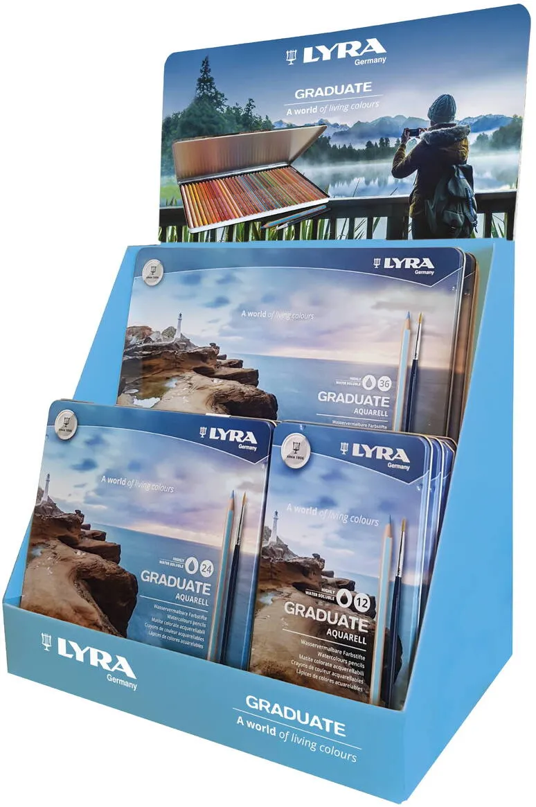 LYRA Display cutii metalice cu creioane colorate LYRA Graduate Aquarell