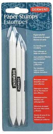 DERWENT Creion DERWENT Professional, din hartie, pt. amestec si estompare, 3 buc/set, diverse marimi, alb