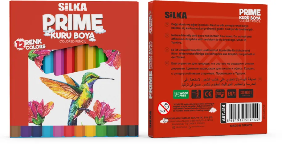 Silka Creioane colorate 1/2, 12 culori/cutie, SILKA Prime