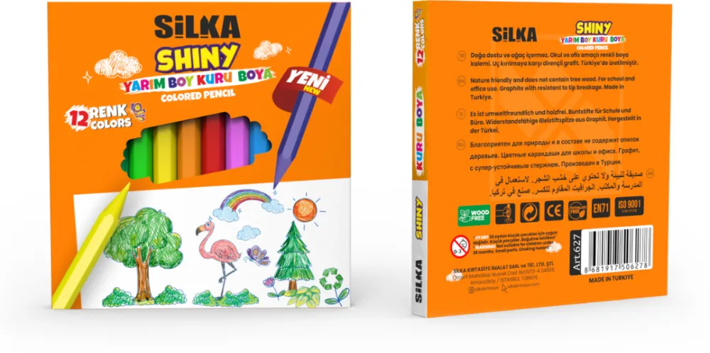 Silka Creioane colorate, 12 culori/cutie, SILKA Shiny Jumbo