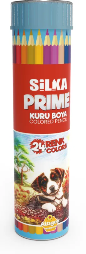 Silka Creioane colorate, 24 culori/tub metalic, SILKA Prime