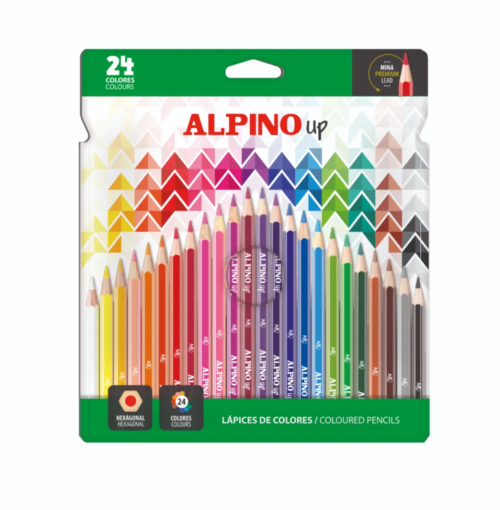 Alpino Creioane colorate, cutie carton, 24 culori/set, ALPINO Up