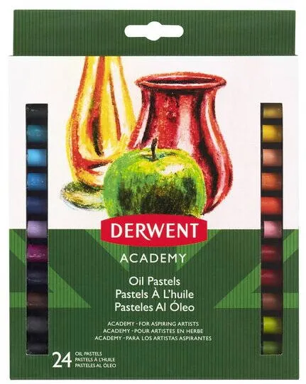 DERWENT Creioane ulei pastel DERWENT Academy, 24 buc/set, diverse culori