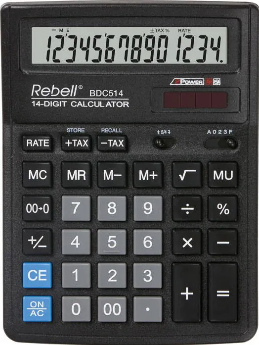 Rebell Calculator de birou, 14 digits, 193 x 143 x 38 mm, Rebell BDC 514 - negru