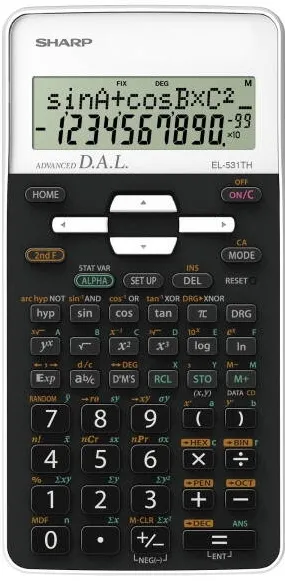 Sharp Calculators Calculator stiintific, 12 digits, 273 functii, 161x80x15mm, SHARP EL-531THBWH - negru/alb
