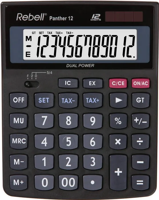 Rebell Calculator de birou, 12 digits, 147 x 115 x 32 mm, Rebell Panther 12 - negru