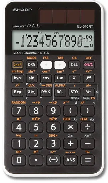 Sharp Calculators Calculator stiintific, 12 digits, 273 functii, 144x75x10mm, dual power, SHARP EL-510RT - negru