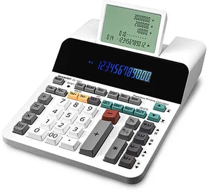 Sharp Calculators Calculator cu printare pe afisaj (fara rola hartie), 12 digits, 327x221x78mm, SHARP EL-1901 - gri