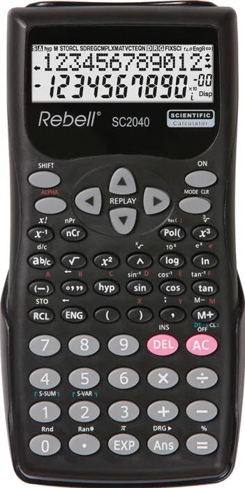 Rebell Calculator stiintific, 12 digits, 240 functii, 155 x 70 x 18 mm, Rebell - negru