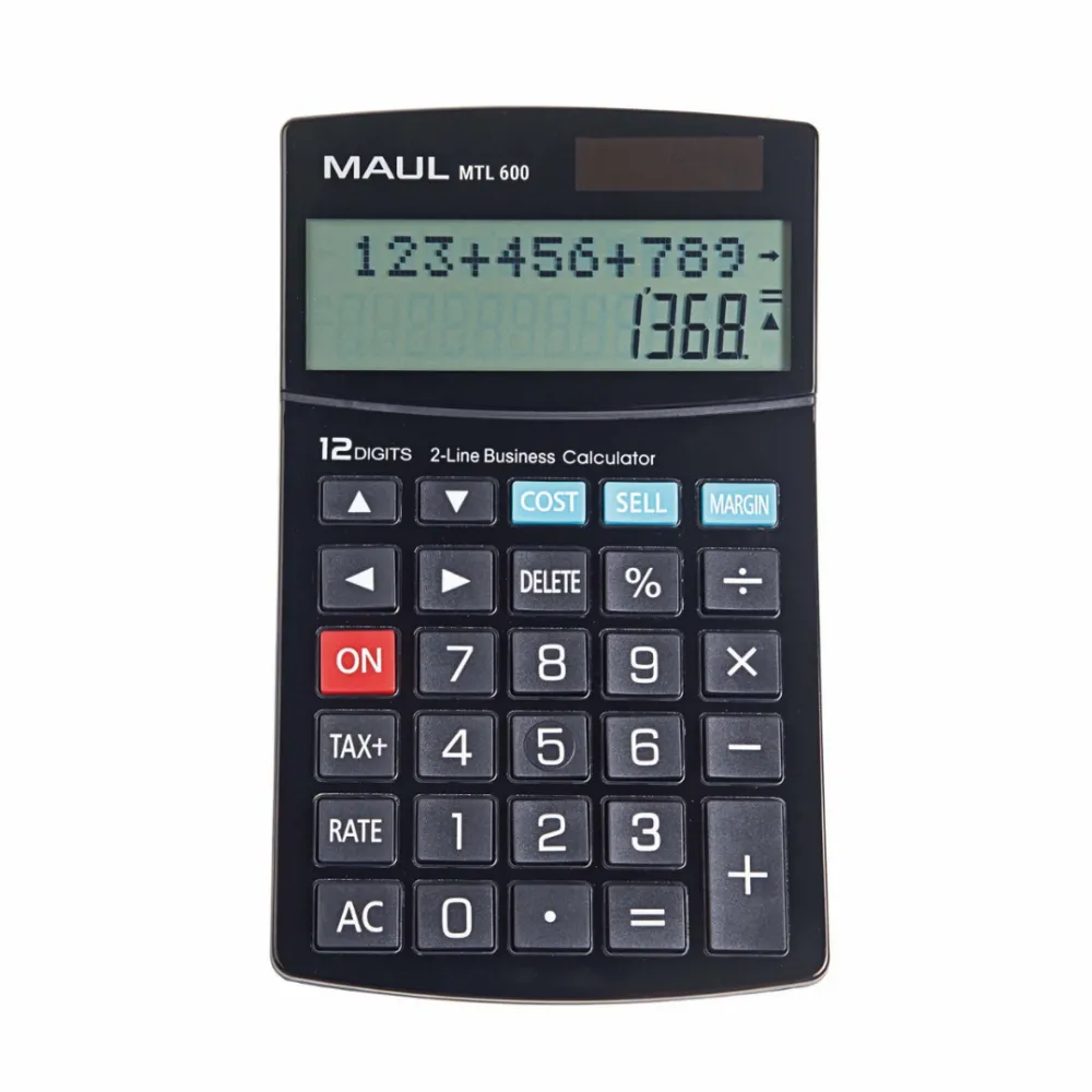 Maul Calculator de birou MTL600, 12 digits, afisaj display cu 2 randuri - negru