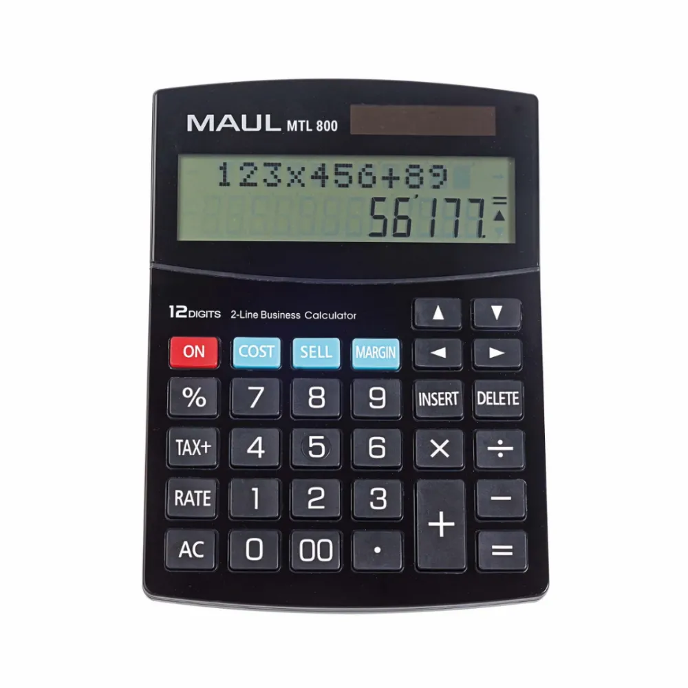 Maul Calculator de birou MTL800, 12 digits, afisaj display cu 2 randuri - negru